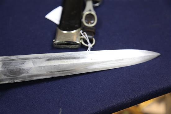 A Third Reich SS dagger with hanger, 15in.